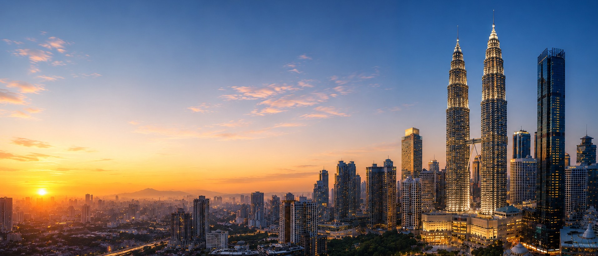 Kuala Lumpur skyline at sunrise